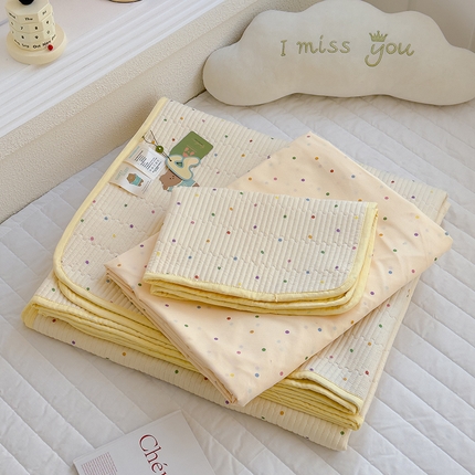 91家纺网 家纺一手货源 找家纺 （总）赫梵茜 2025新款有氧针织双层纱单床盖床盖三件套床盖四件套