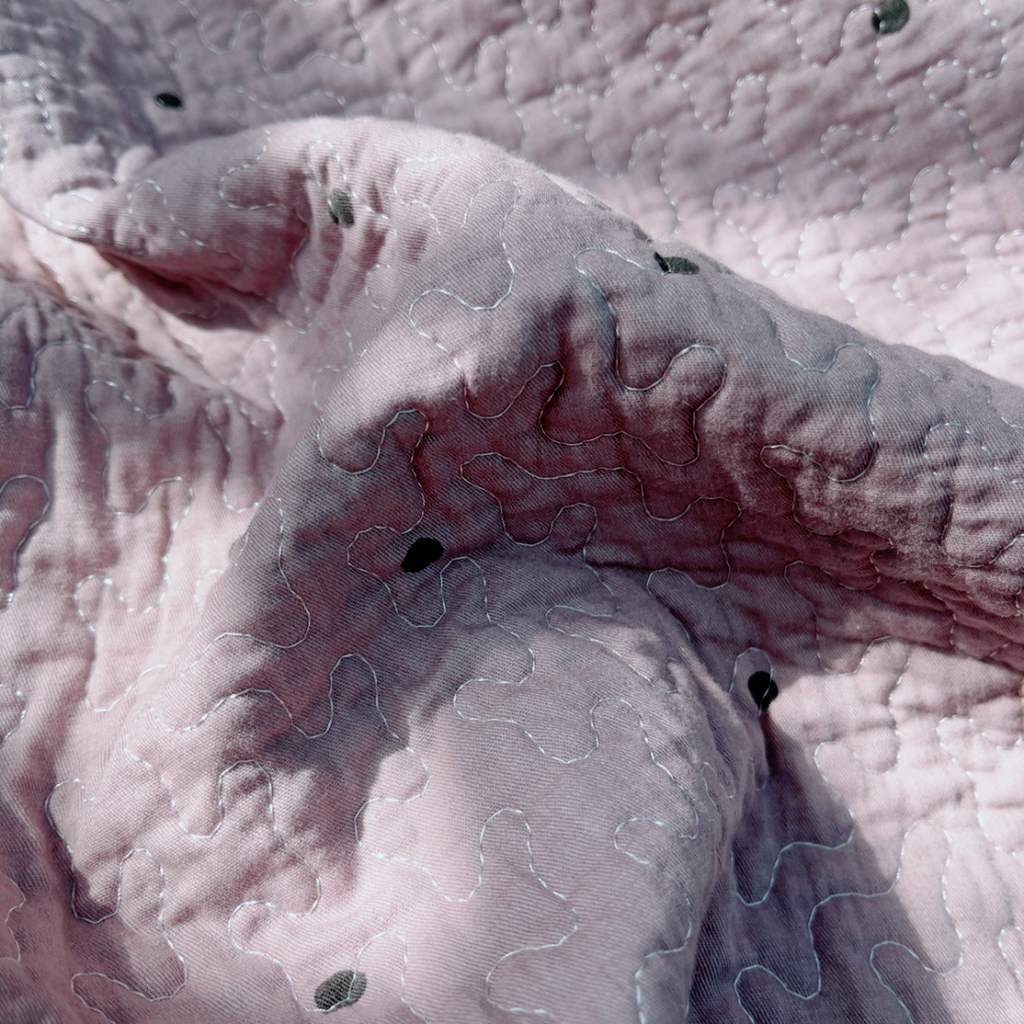 91家纺网 家纺一手货源 找家纺 暖居 2025春夏款高温砂洗棉花床盖三件套被套四件套同款纯棉夏被空调被四季 芋泥波波紫