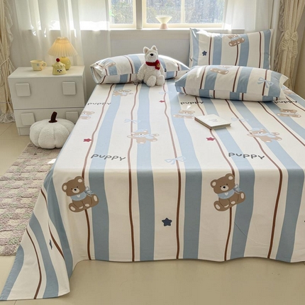 91家纺网 家纺一手货源 找家纺 新印象2025新款直角纯棉老粗布套件 床单款老粗布 -米欧熊