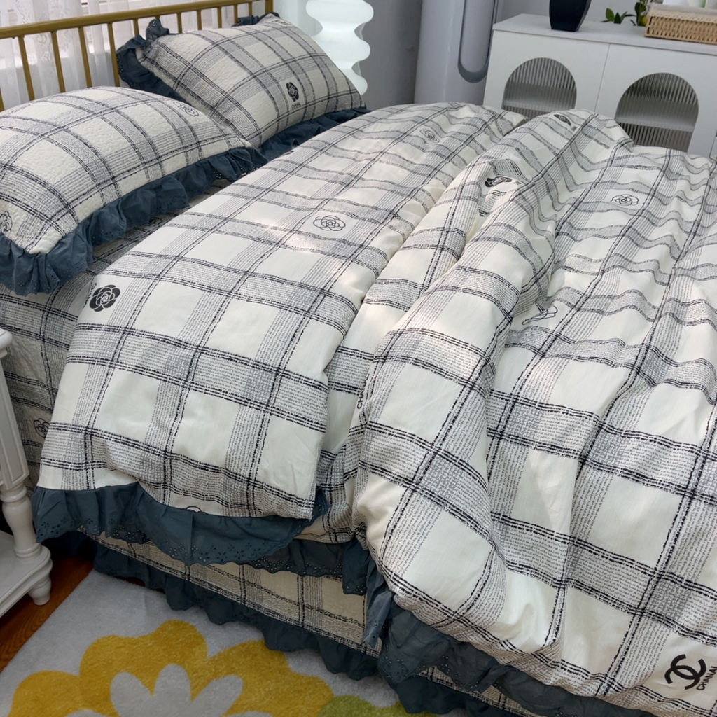 91家纺网 家纺一手货源 找家纺 暖居 2025春夏款高温砂洗棉花床盖三件套被套四件套同款纯棉夏被空调被四季 小香