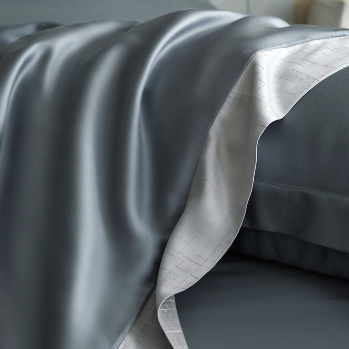 91家纺网 家纺一手货源 找家纺 A+爱家（纪梵茜） 2025新款纯色夏被四件套 云灰