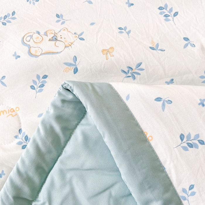 91家纺网 家纺一手货源 找家纺 爱屋及屋2025新款棉花夏被 叶之猫