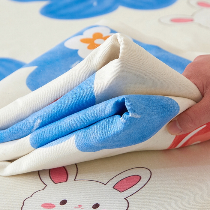 91家纺网 家纺一手货源 找家纺 金泰莱 2025新款锦柔老粗布床单老粗布凉席三件套 暖心