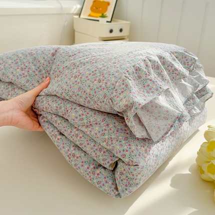 91家纺网 家纺一手货源 找家纺 （总）默忆 2025新款韩版花边木棉夏被夏凉被空调被被子被芯