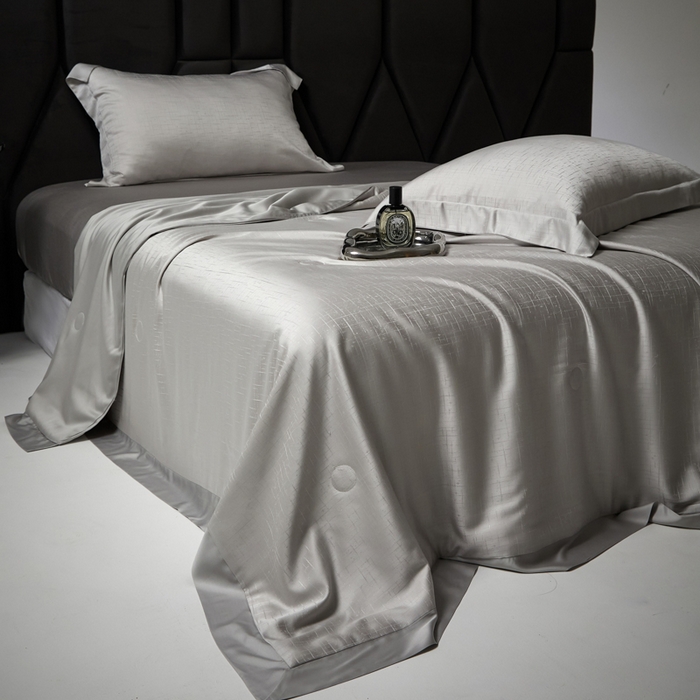 91家纺网 家纺一手货源 找家纺 A+爱家（纪梵茜） 2025新款星光蚕丝被 星光灰