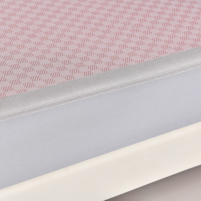 91家纺网 家纺一手货源 找家纺 小牛席业 2025新款棋盘格-熊猫凉感冰丝席系列（床笠款） 粉色