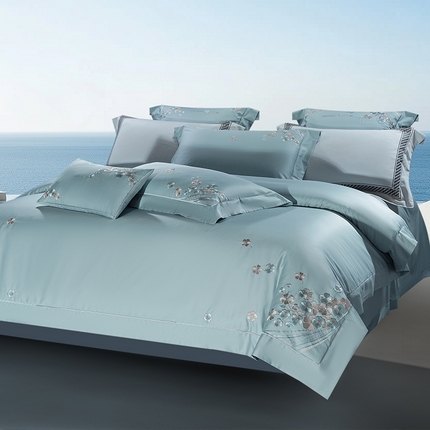 诗黛尔 2025春夏新品 长绒棉刺绣四件套 安格斯系列 安格斯-水晶兰