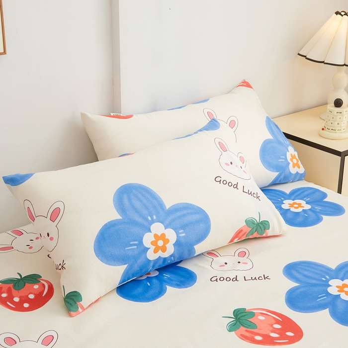 91家纺网 家纺一手货源 找家纺 金泰莱 2025新款锦柔老粗布印花床笠 暖心