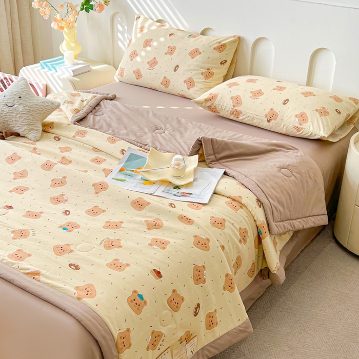 91家纺网 家纺一手货源 找家纺 爱屋及屋2025新款棉花夏被 奥利熊