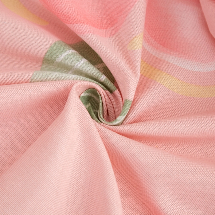 91家纺网 家纺一手货源 找家纺 棉乐町家居 2025新款锦柔老粗布印花床笠 密语花漾