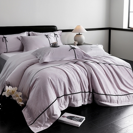 91家纺网 家纺一手货源 找家纺 （总）张公子婚庆馆 2025新款120支新疆长绒棉居家绣花工艺系列四件套-寐【控价不低于340】