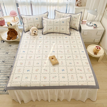 91家纺网 家纺一手货源 找家纺 （总）川悦生活 2025新款600D立体宽边冰丝印花凉席