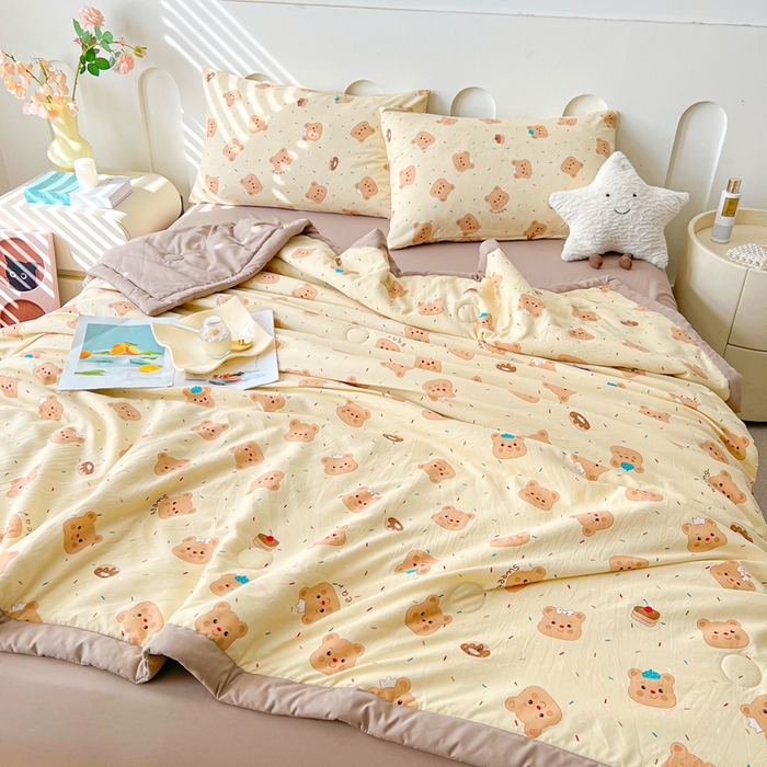 91家纺网 家纺一手货源 找家纺 爱屋及屋2025新款棉花夏被 奥利熊