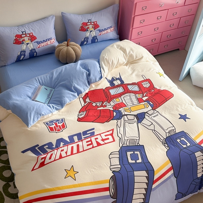 91家纺网 家纺一手货源 找家纺 2025新款设计师专版全棉双层纱四件套 超能勇士