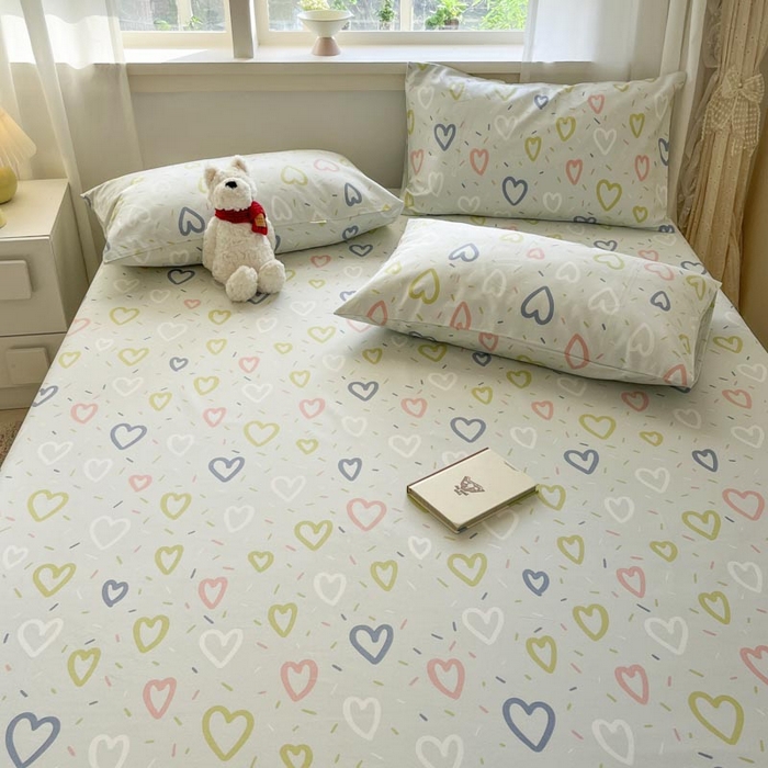 91家纺网 家纺一手货源 找家纺 新印象2025新款直角纯棉老粗布套件 床单款老粗布-简爱