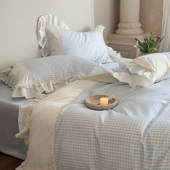 91家纺网 家纺一手货源 找家纺 MIU缪家居 2025新款100支全棉四件套-索菲娅 索菲娅-baby蓝