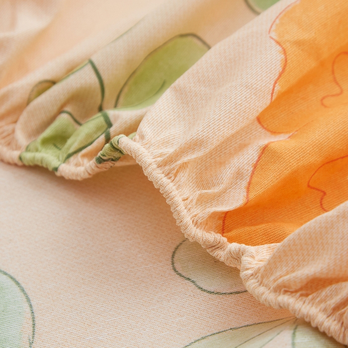 91家纺网 家纺一手货源 找家纺 金泰莱 2025新款锦柔老粗布印花床笠 余音