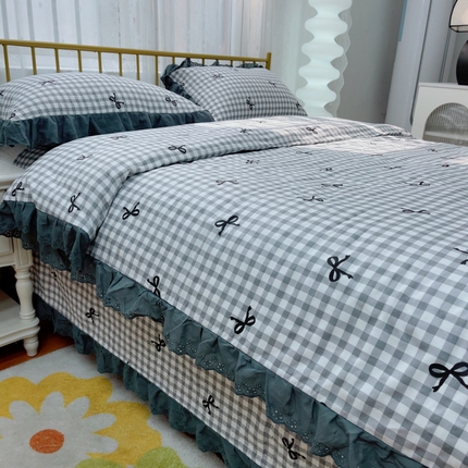 91家纺网 家纺一手货源 找家纺 （总）暖居 2025春夏款高温砂洗棉花床盖三件套被套四件套同款纯棉夏被空调被四季