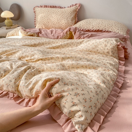 91家纺网 家纺一手货源 找家纺 （总）欧尚 2025新款针织棉双层纱四件套