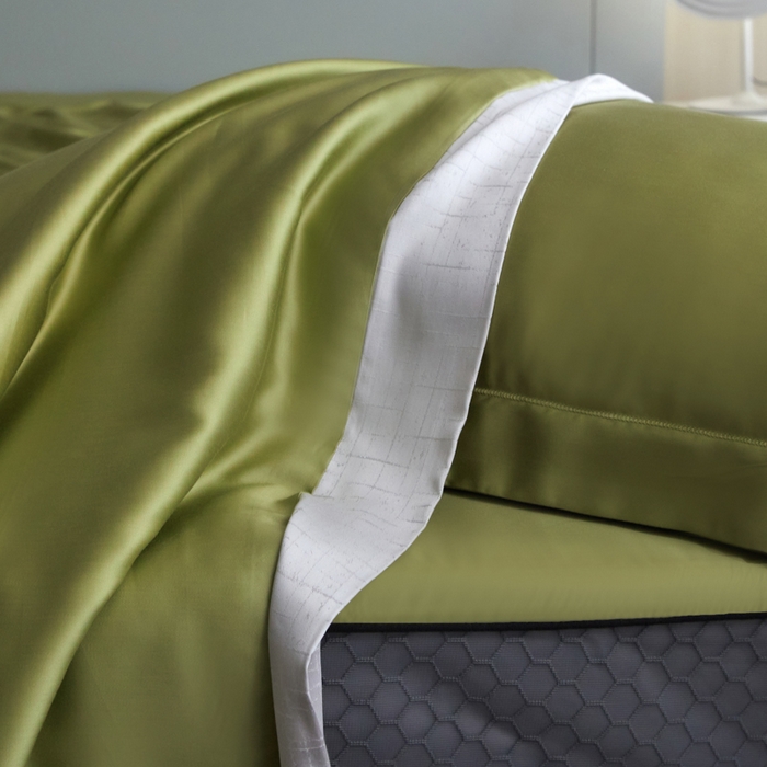 91家纺网 家纺一手货源 找家纺 A+爱家（纪梵茜） 2025新款纯色夏被四件套 冰岛绿