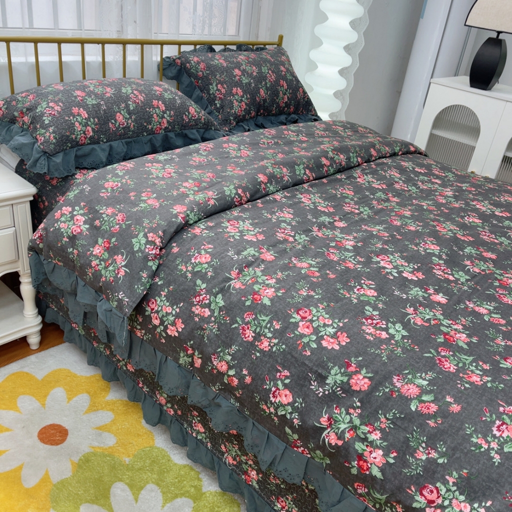 91家纺网 家纺一手货源 找家纺 暖居 2025春夏款高温砂洗棉花床盖三件套被套四件套同款纯棉夏被空调被四季 中国美