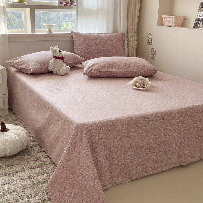 91家纺网 家纺一手货源 找家纺 新印象2025新款直角纯棉老粗布套件 床单款老粗布 -萝梦红