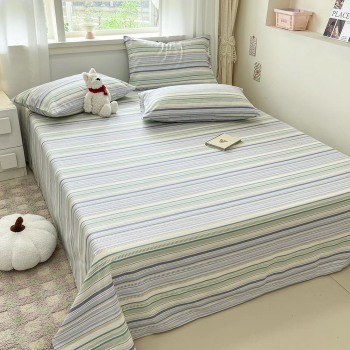 91家纺网 家纺一手货源 找家纺 新印象2025新款直角纯棉老粗布套件 床单款老粗布-伯爵