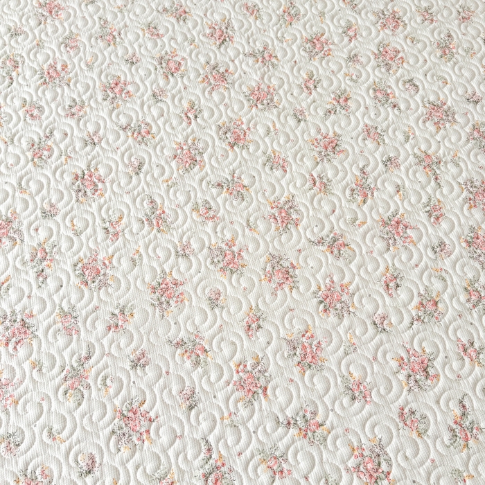 91家纺网 家纺一手货源 找家纺 晨晨家纺 2025新款皱皱纱棉拼色床盖四件套 繁花