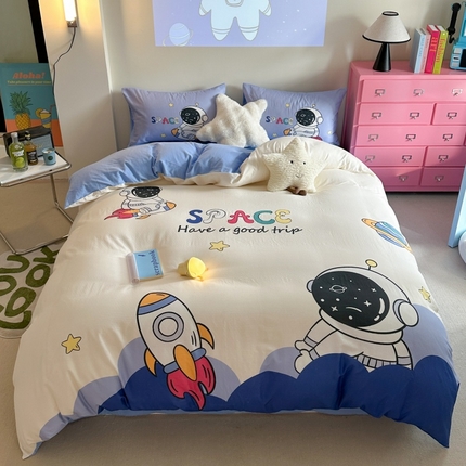 2025新款设计师专版全棉双层纱四件套 月球探险