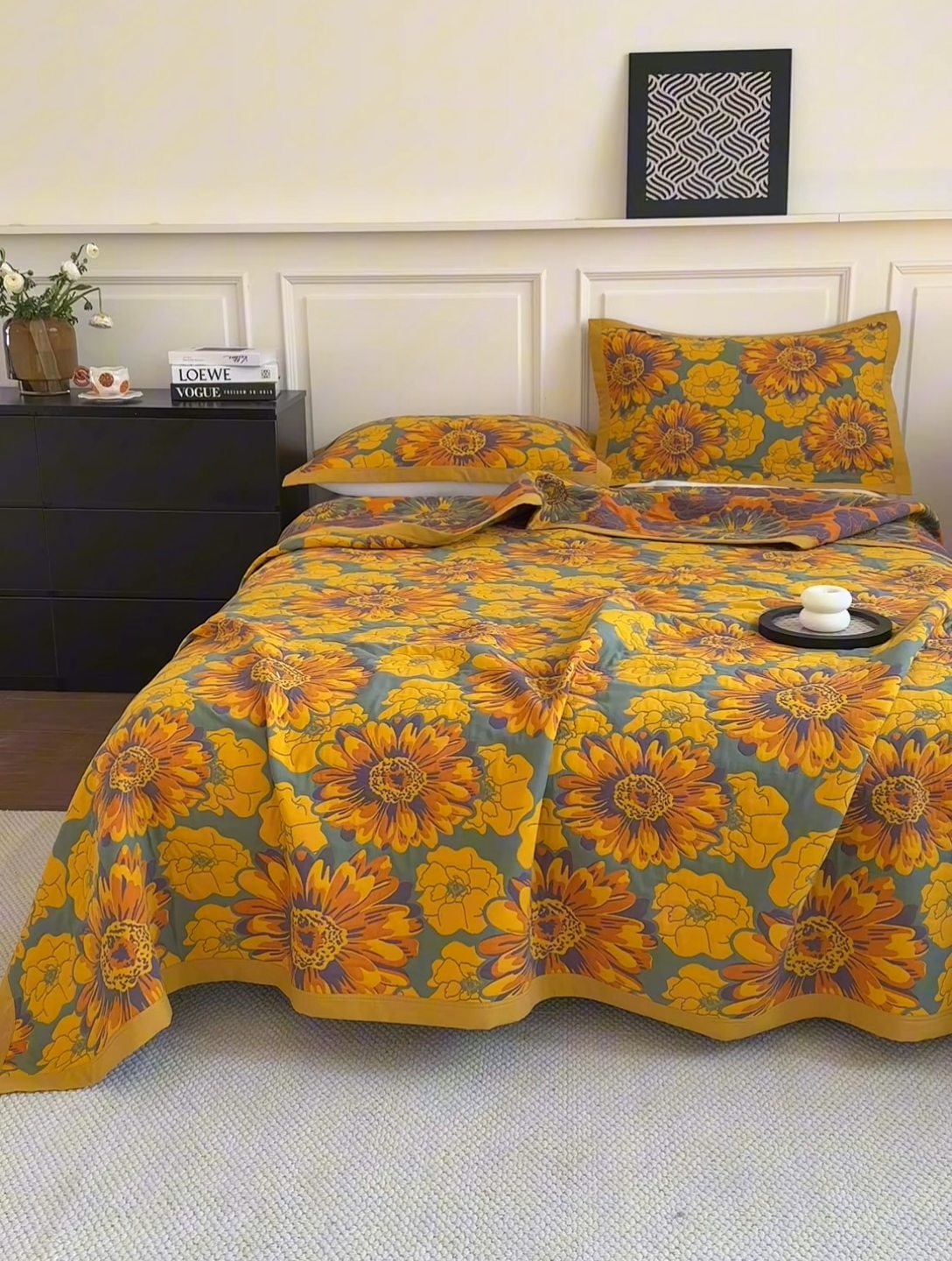 91家纺网 家纺一手货源 找家纺 棠薇家纺 2025新款60S长绒棉纯棉纱布毛巾被 可可花园