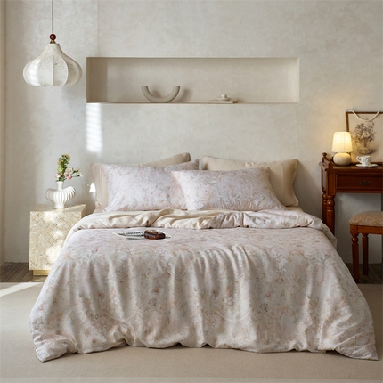 91家纺网 家纺一手货源 找家纺 （总）时年家纺 2025新款莱赛尔天丝印花系列四件套