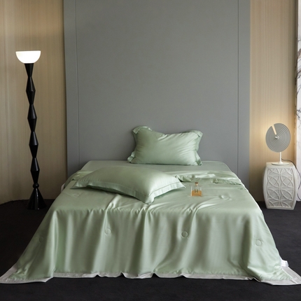 A+爱家（纪梵茜） 2025新款纯色夏被四件套 经典绿