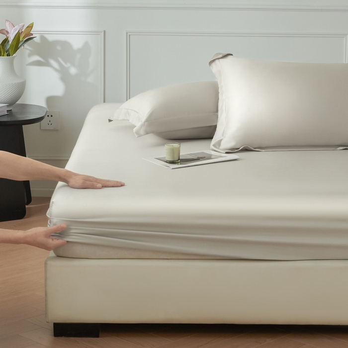 91家纺网 家纺一手货源 找家纺 涵宸2025新款天丝-天丝棉-纯色单床笠-场景1 床笠-太空灰