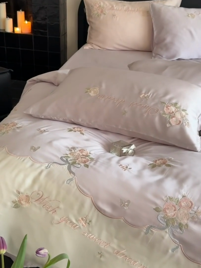 91家纺网 家纺一手货源 找家纺 鹿班家居 2025新款夏季60S莱赛尔刺绣四件套-泡芙发带【标准会员-20元】 泡芙发带-紫色