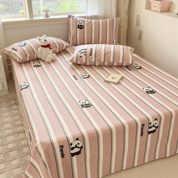 91家纺网 家纺一手货源 找家纺 新印象2025新款直角纯棉老粗布套件 床单款老粗布 -小熊猫