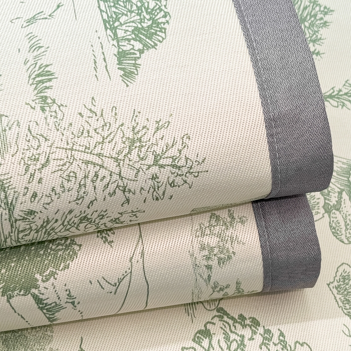 91家纺网 家纺一手货源 找家纺 川悦生活 2025新款600D立体宽边冰丝印花凉席 复古欧庭-绿