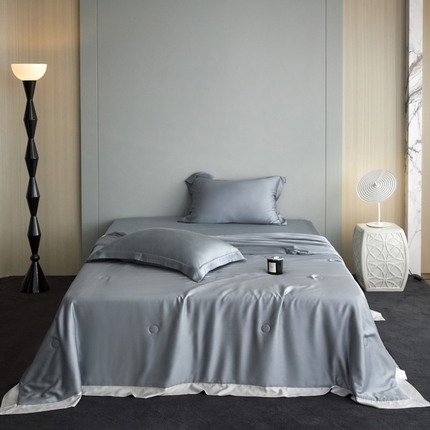 A+爱家（纪梵茜） 2025新款纯色夏被四件套 云灰