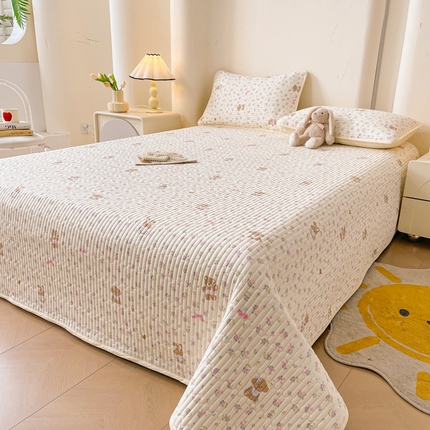 雅萱家纺 2025新款全棉双层纱床盖单夏被 萌宠物语