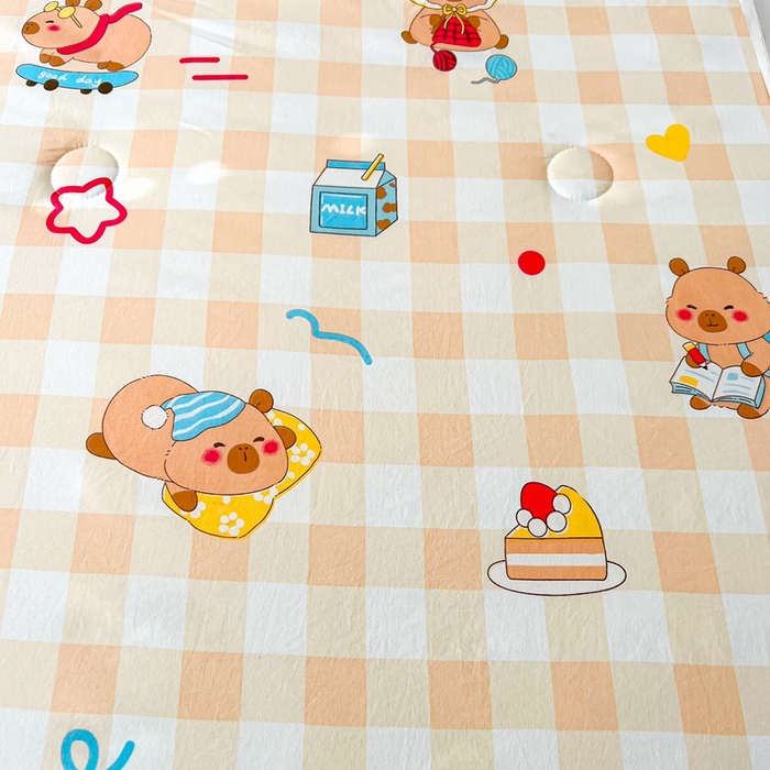 91家纺网 家纺一手货源 找家纺 爱屋及屋2025新款棉花夏被 卡皮巴拉