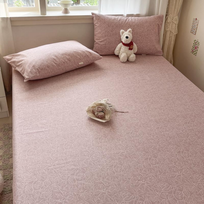 91家纺网 家纺一手货源 找家纺 新印象2025新款直角纯棉老粗布套件 床单款老粗布 -萝梦红