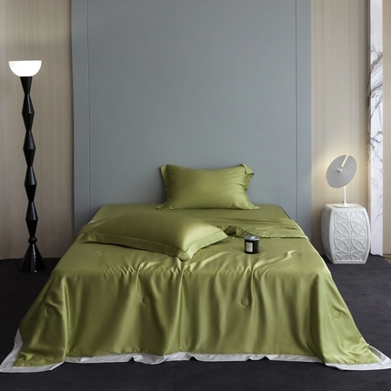 A+爱家（纪梵茜） 2025新款纯色夏被四件套 冰岛绿