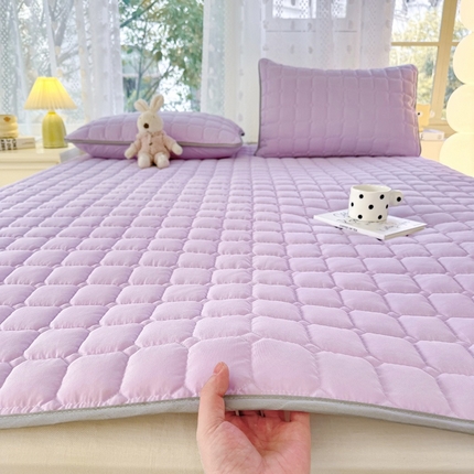 91家纺网 家纺一手货源 找家纺 （总）麒东家纺 2025新款ins纯色磨毛夹棉床垫