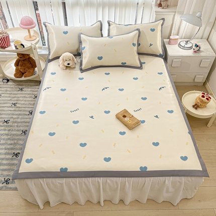 91家纺网 家纺一手货源 找家纺 （总）川悦生活 2025新款600D立体宽边冰丝印花凉席