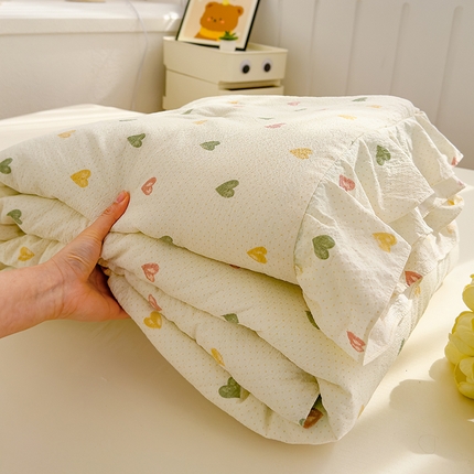 91家纺网 家纺一手货源 找家纺 默忆 2025新款韩版花边木棉夏被夏凉被空调被被子被芯 心意