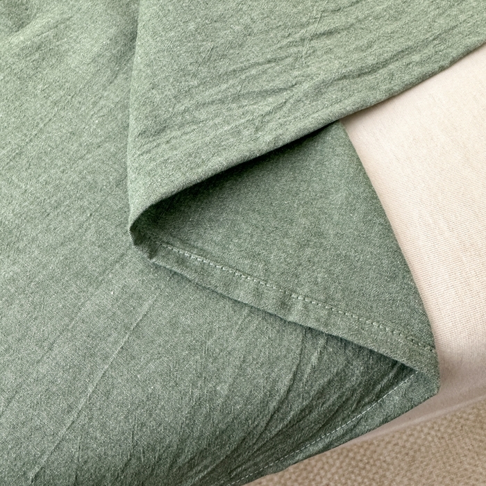 91家纺网 家纺一手货源 找家纺 嘉汀兰家居  2025新款A类母婴级有氧全棉色织水洗棉小清新印花床单单品单床单床单单件 绿