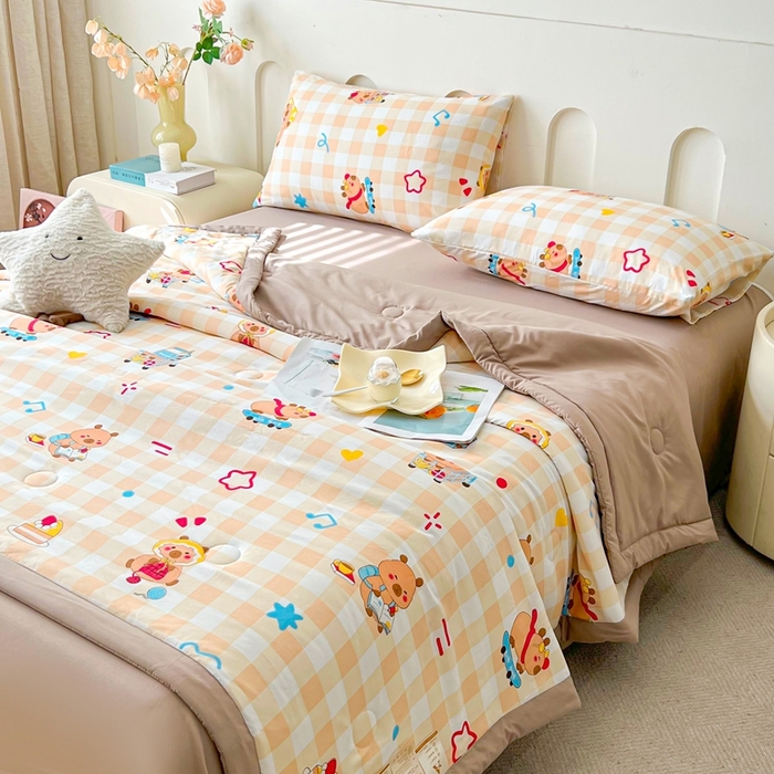 91家纺网 家纺一手货源 找家纺 爱屋及屋2025新款棉花夏被 卡皮巴拉