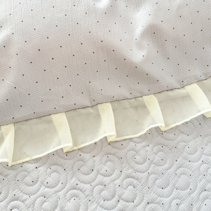 91家纺网 家纺一手货源 找家纺 晨晨家纺 2025新款皱皱纱棉拼色床盖四件套 南瓜派