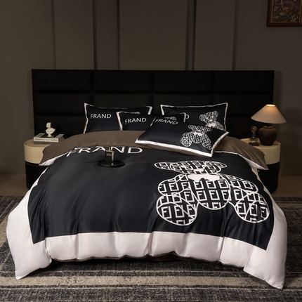 91家纺网 家纺一手货源 找家纺 （总）色鬼布艺 2025新款冰丝四件套水洗真丝四件套大牌风擦边四件套