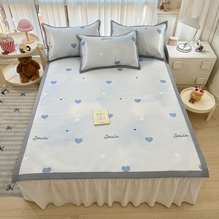 川悦生活 2025新款600D立体宽边冰丝印花凉席 心梦