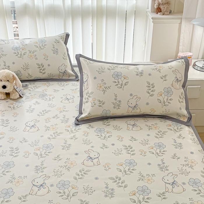 91家纺网 家纺一手货源 找家纺 川悦生活 2025新款600D立体宽边冰丝印花凉席 兰花小园